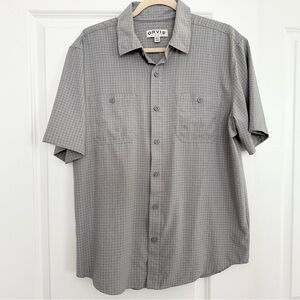 Orvis Grey Short Sleeve Woven Moisture Wicking Tech Button Down Shirt - Fishing